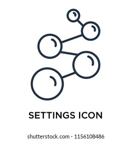 Settings icon vector isolated on white background, Settings transparent sign , thin symbol or stroke element design in outline style