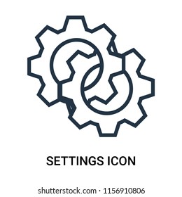 Settings icon vector isolated on white background, Settings transparent sign , outline linear symbol or thin lined pictogram