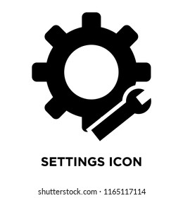 Settings icon vector isolated on white background, Settings transparent sign , black symbols