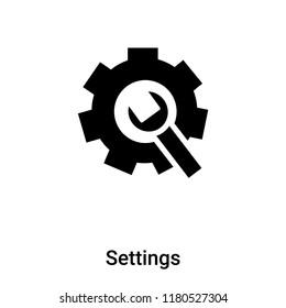 Settings icon vector isolated on white background, logo concept of Settings sign on transparent background, filled black symbol