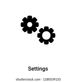 Settings icon vector isolated on white background, logo concept of Settings sign on transparent background, filled black symbol