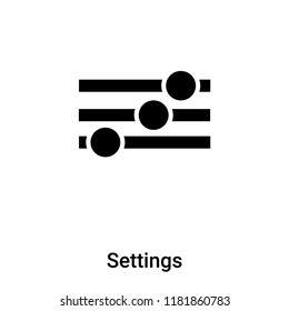 Settings icon vector isolated on white background, logo concept of Settings sign on transparent background, filled black symbol