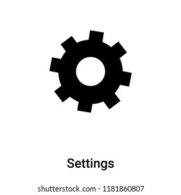 Settings icon vector isolated on white background, logo concept of Settings sign on transparent background, filled black symbol