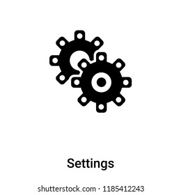 Settings icon vector isolated on white background, logo concept of Settings sign on transparent background, filled black symbol