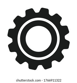 Settings icon vector isolated on white background. Gear cogwheel icon.