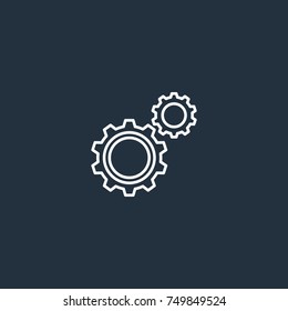 Settings icon vector on blue background