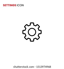 Settings icon vector on white background