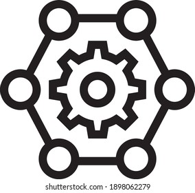 settings icon vector on white background