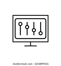 Vector de icono de configuración. Señal de ilustración de opciones. símbolo de ajuste. logotipo de control.