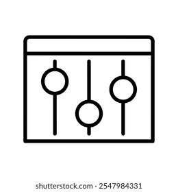 Vetor de ícone de configurações. Opções sinal de ilustração. símbolo de ajuste. logotipo de controle.