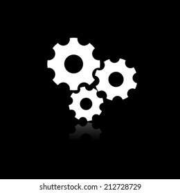 Settings icon vector with shadow