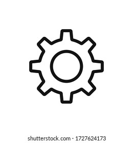 Settings Icon Vector. Simple Gear, Outline Cog Sign