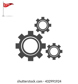 settings icon, vector tools symbol, isolated cog sign 