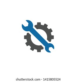 Settings icon vector, Wrench and gear icon