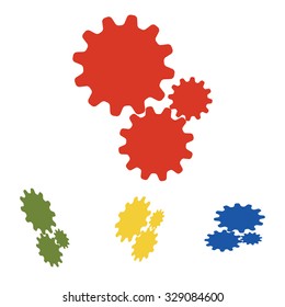 Settings icon vetor  set. Isometric effect