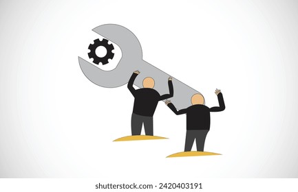 settings icon white man vector icon