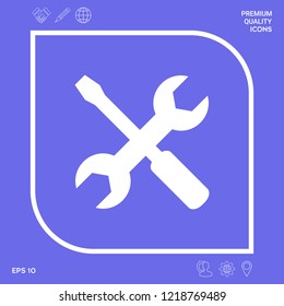 Settings icon - wrench and screwdriver. Graphic elements for your design