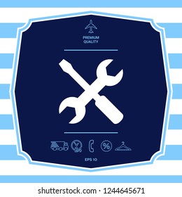 Settings icon - wrench and screwdriver. Graphic elements for your design
