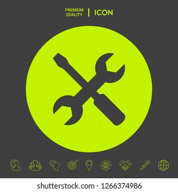 Settings icon - wrench and screwdriver. Graphic elements for your design