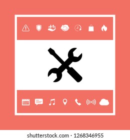 Settings icon - wrench and screwdriver. Graphic elements for your design