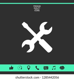 Settings icon - wrench and screwdriver. Graphic elements for your design