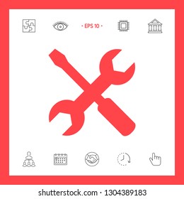 Settings icon - wrench and screwdriver. Graphic elements for your design