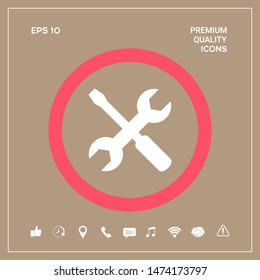 Settings icon - wrench and screwdriver. Graphic elements for your design