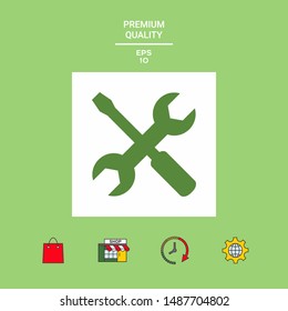 Settings icon - wrench and screwdriver. Graphic elements for your design