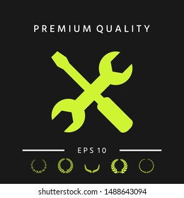 Settings icon - wrench and screwdriver. Graphic elements for your design