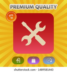 Settings icon - wrench and screwdriver. Graphic elements for your design