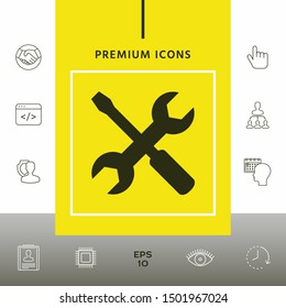 Settings icon - wrench and screwdriver. Graphic elements for your design