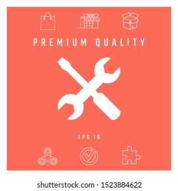 Settings icon - wrench and screwdriver. Graphic elements for your design