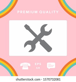 Settings icon - wrench and screwdriver. Graphic elements for your design