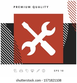 Settings icon - wrench and screwdriver. Graphic elements for your design