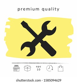 Settings icon - wrench and screwdriver. Graphic elements for your design