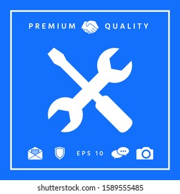 Settings icon - wrench and screwdriver. Graphic elements for your design