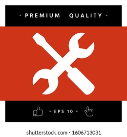 Settings icon - wrench and screwdriver. Graphic elements for your design