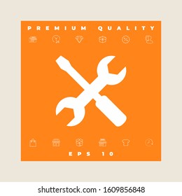 Settings icon - wrench and screwdriver. Graphic elements for your design