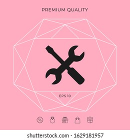 Settings icon - wrench and screwdriver. Graphic elements for your design