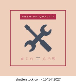 Settings icon - wrench and screwdriver. Graphic elements for your design