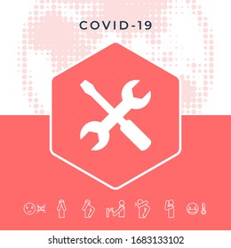 Icono de configuración - llave y destornillador. Elementos gráficos para el diseño