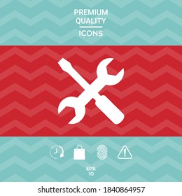 Settings icon - wrench and screwdriver. Graphic elements for your design