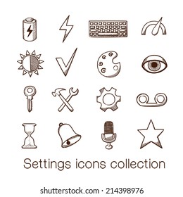 Settings icons collection. Eps 10 vector illustration