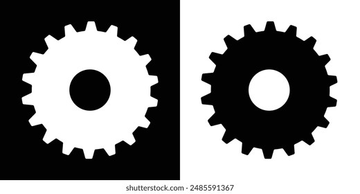 Configuraciones iconos conjunto aislado sobre fondo blanco y negro. Ilustración de diseño de Vector de iconos de configuración. Icono de engranaje, Vector de rueda dentada, diseño plano. Ilustración vectorial. eps 10