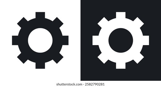 Settings icons set vectors black and colored style