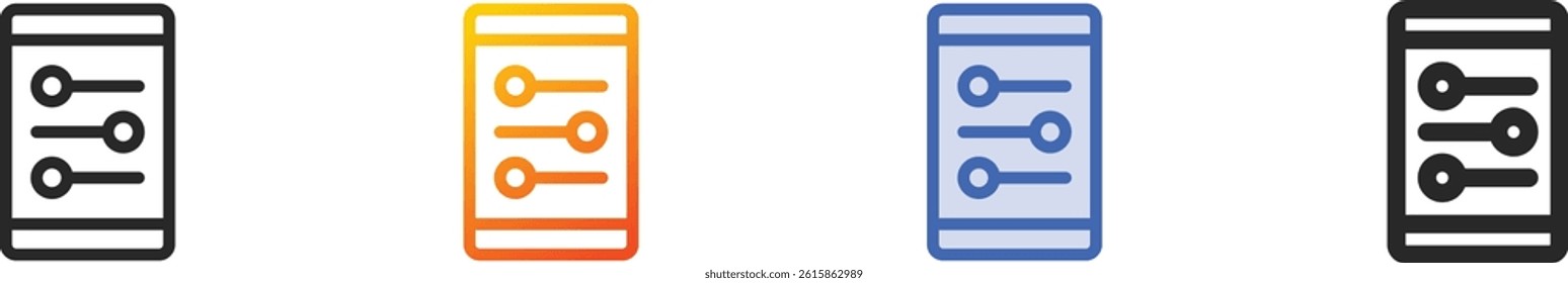 settings icon.Thin Linear, Gradient, Blue Stroke and bold Style Design Isolated On White Background