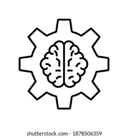 Settings information technology line icon