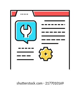 Farbsymbol-Vektorgrafik der Einstellungen. Einstellungsbefehl. einzelne Symbolillustration