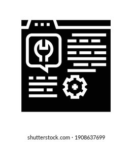 settings instruction glyph icon vector. settings instruction sign. isolated contour symbol black illustration
