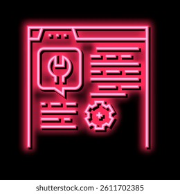 settings instruction neon light sign vector. settings instruction illustration